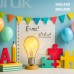 Tło szkolne z żarówką, puzzlami i balonami | 3724